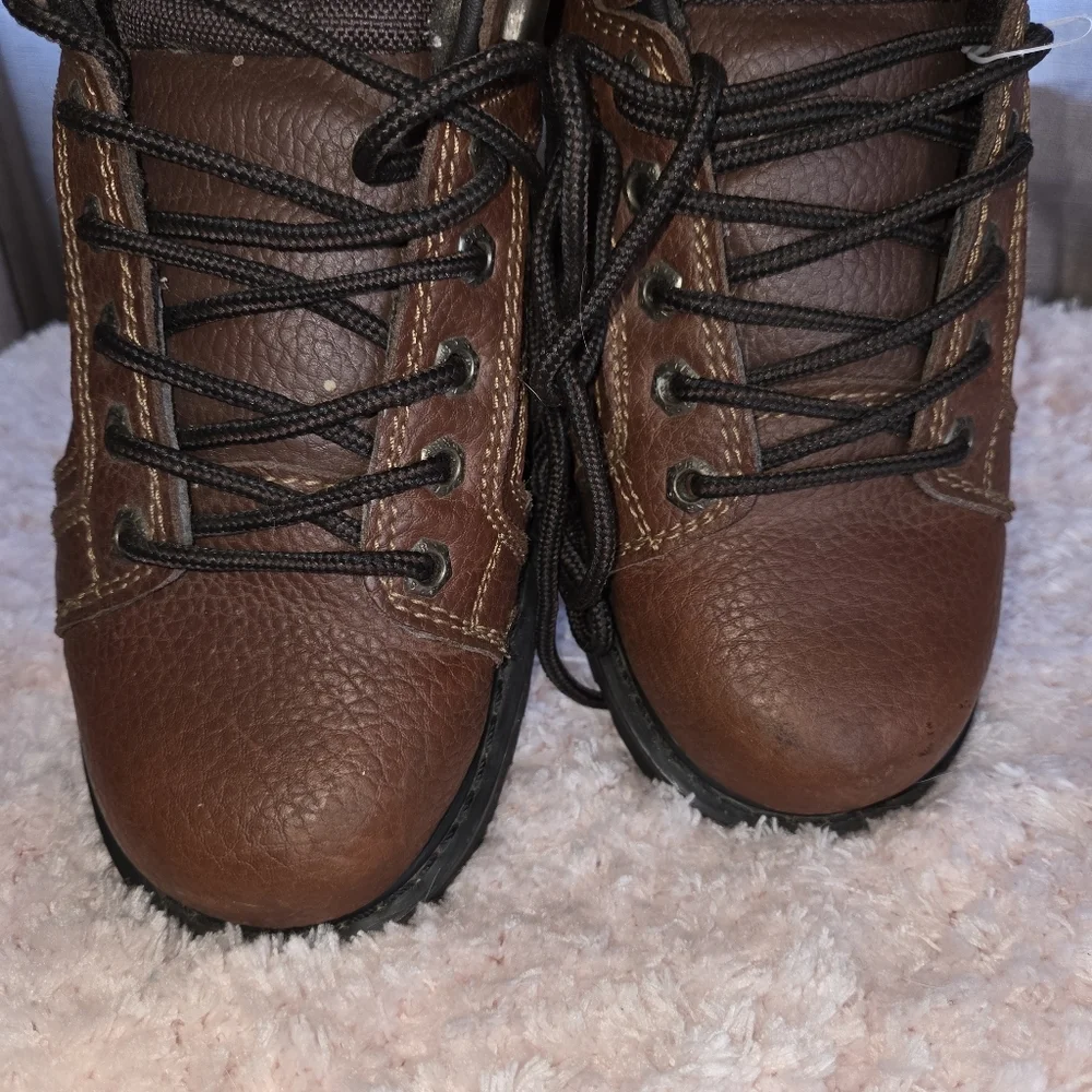 Texas Steer 8 wide Men's Brown Leather Work Boots oil resistant
